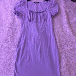 Purple Mini Ruched Dress